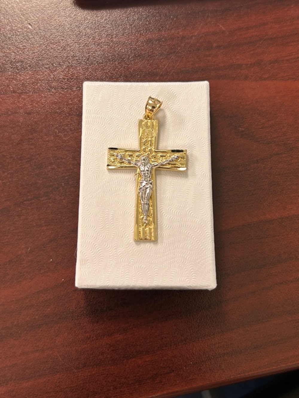 14K Solid Gold Crucifix Pendant